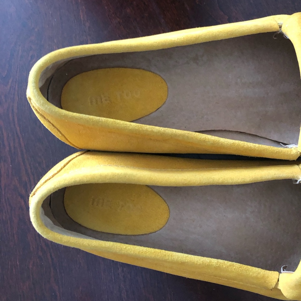NWOT Me Too Mustard Yellow Errow Fringe Tassel Moccasin Suede Loafers Shoes 8.5 - Picture 9 of 11